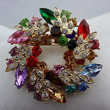 Мода Красивые многоцветный Garland австрийский хрусталь Броши