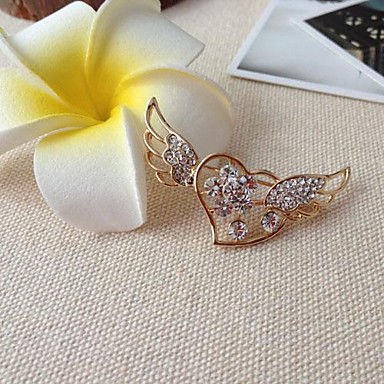 Мода-жа 4,8 см белый Циркон сплава Крылья Ангела Брошь