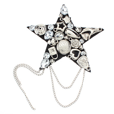 Мода Полностью драгоценностей брошь Звезда Epaulet