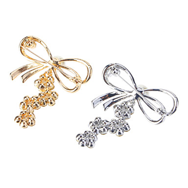 Высококачественные Кристалл Золотое покрытие Перл Bowknot Брошь