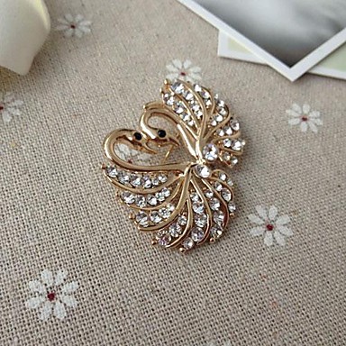 Модные мс 4,3 см белый Циркон Лебединое Брошь