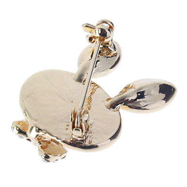 Кристалл высокого качества Золотое покрытие Кролик Брошь