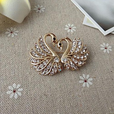 Модные мс 4,3 см белый Циркон Лебединое Брошь