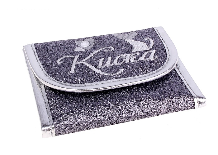 Кошелек молодежный с вышивкой Киска