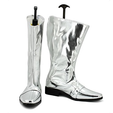 Power Rngers серебряные  кожаные сапоги