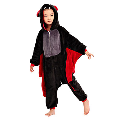 Симпатичная черная летучая мышь фланели Дети пижамы