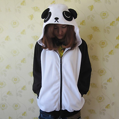 Мужской флис черный и белый Panda Hoddie