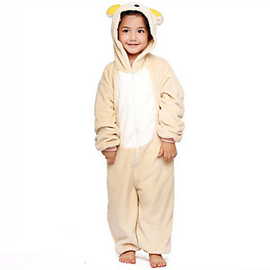 Медвежонок бежевый фланель Дети пижамы