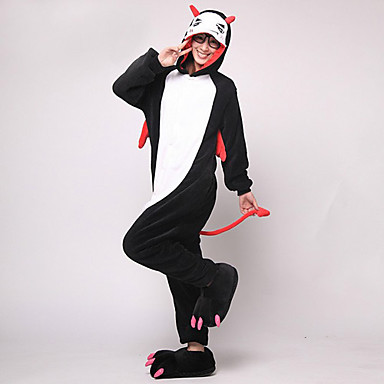 Мужская Черный Маленький Дьявол ватки коралла пижамы