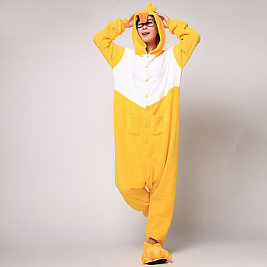 Мужская Симпатичные желтый Маленький Даки ватки коралла пижамы