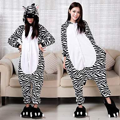 Беззаботный Zebra фланели взрослых пижамы