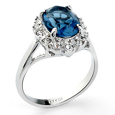 Классические женские королевский синий Кристалл Кольца (Royal Blue) (1 шт)