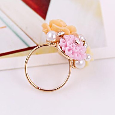 (1 шт) сладостных Женские Golden Pearl Кольца (оранжевый)