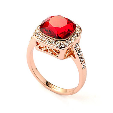 Сплав Циркон полым из Square Ring Gem (разных цветов)