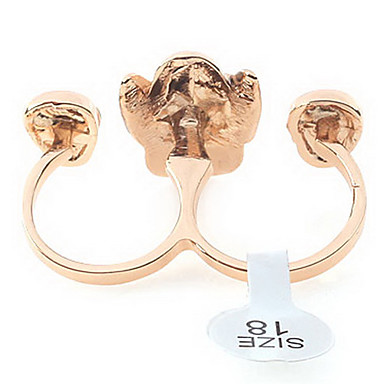 Европейский Стиль Сплав Три черепа Двухместный палец кольцо (случайный цвет)