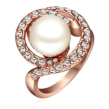 Сладостных Женские многоцветный Rhinestone Заявление Кольца (Роуз, золото, серебро, черный, белый) (1 шт) размер 8