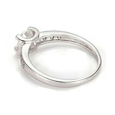 Серебряный цвет Clear Кристалл Трехместный Циркон Обручальное кольцо