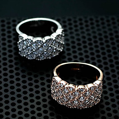 Полностью Ювелирное кольцо 18K позолоченный Шампанское Обручальное кольцо с кристаллами