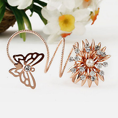 Корейская Rhinestone Цветочный стиль и формы бабочки Кольца (Random Color)