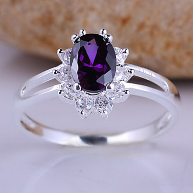 Нежный White Gold Покрытие Серебряное кольцо для женщин с Циркон Камень
