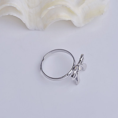 Rhinestone инкрустированные Лук Set Регулируемые кольца сплава