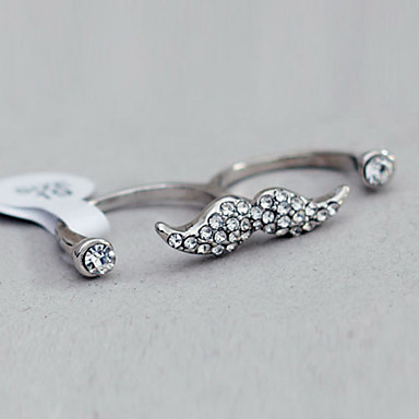 Усы Форма Rhinestone двойной открытый кольцо (Random Color)