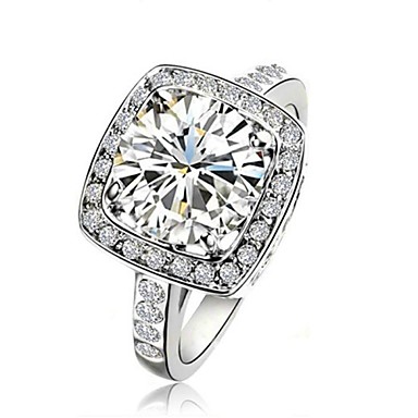 Классические Дамская 2.5CT Ясно Имитация Алмазный Обручальное кольцо