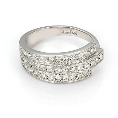 Сияющий кристалл Австрия Triple-Бар  Ring