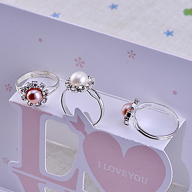 Алмазный Вокруг Pearl Ring сплава (ассорти цветов)