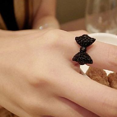 Мода черный бантом раскрытием кольца