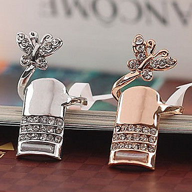 (1 шт) Алмазные кольца бабочки Nails (золото, серебро)