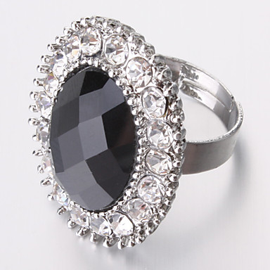 Овальное кольцо Rhinestone Смола