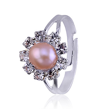 Алмазный Вокруг Pearl Ring сплава (ассорти цветов)