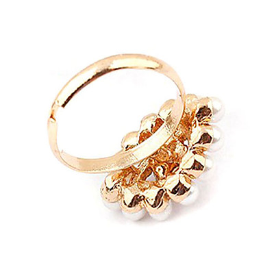 Позолоченный сплав Циркон глаз Pearl Ring