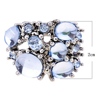 Lureme Урожай голубой Rhinestone кольца