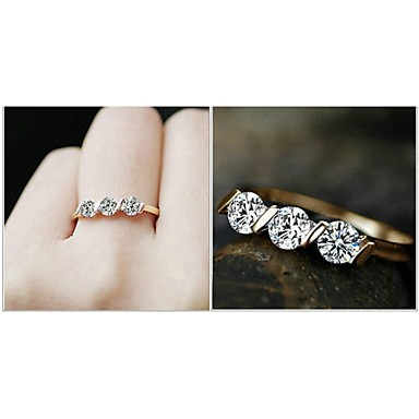 Трехместный Кристалл Имитация Алмазный Обручальное кольцо