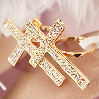 Double Cross Rhinestone кольца (случайный цвет)