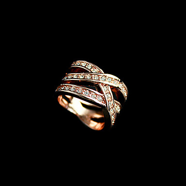 Weave Золотой Кристалл кольцо