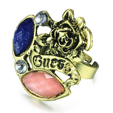 (1 шт) Vintage Женские Rhinestone Кольца (Королевский синий, красный)