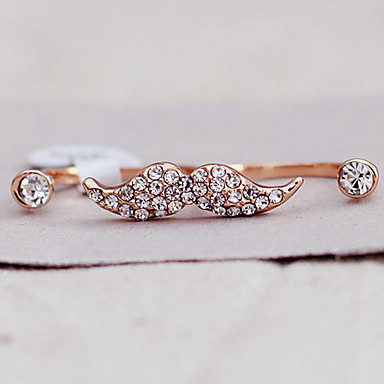 Усы Форма Rhinestone двойной открытый кольцо (Random Color)