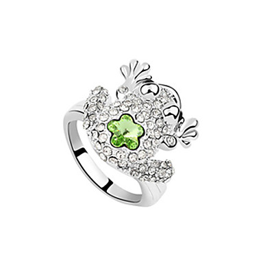 The Frog Prince Rhinestone Кристалл шипованных Платиновый покрытием кольца