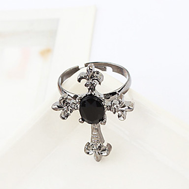 Серебряный позолоченный сплав Gem крест-накрест кольцо