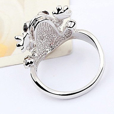 The Frog Prince Rhinestone Кристалл шипованных Платиновый покрытием кольца