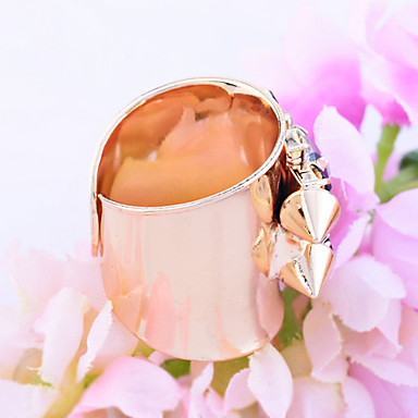 Lureme Высокое качество Сияющий Rhinestone заклепки Открытое кольцо