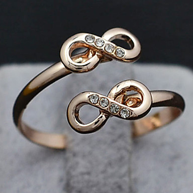 Rhinestone Симметричная 8 Слово кольцо