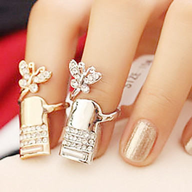 Бабочка Rhinestone ногтей Кольцо (случайный цвет)