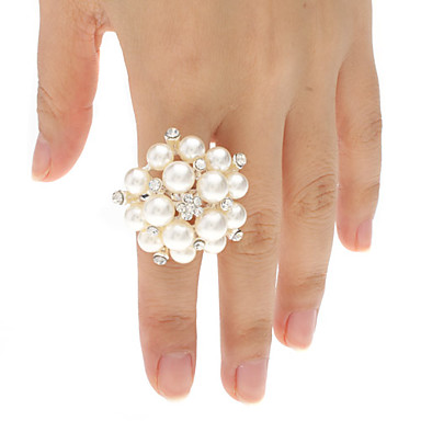 Цветок металла Pearl Ring регулируемая