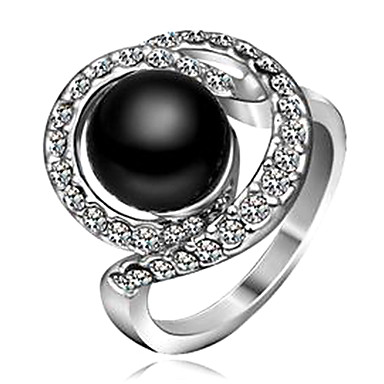 Сладостных Женские многоцветный Rhinestone Заявление Кольца (Роуз, золото, серебро, черный, белый) (1 шт) размер 8