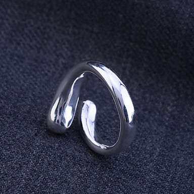 Lureme 925 Посеребренная Teardrop Креста Открытое кольцо