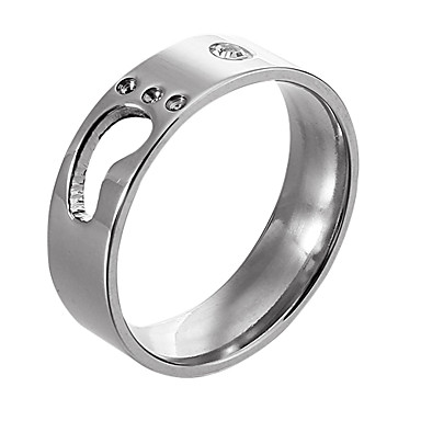 Сладостных Женская Серебряные Titanium стальные полосы кольца (1шт)